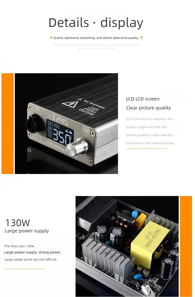 T245 Precision Solder Station 130W PID temperature control 3S Melting tin for Mo