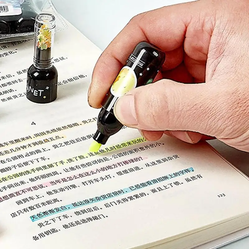 Colorful Highlighters Planet Theme Highlighter Colorful Marker Write Fluency Colored Highlighters Bright And Vintage Markers For