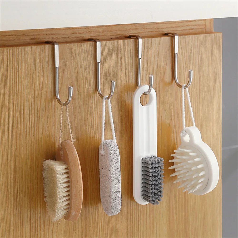 H Shape Door Hooks Space Aluminum for Shower Towel Rack Key Holders Kitchen Bathroom Shelf Home Organizers