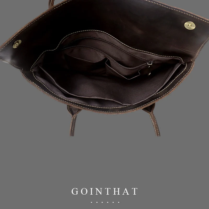Men Genuine Leather Briefcase Business Handbag Messenger Bags Laptop Bag Notebook Case Sleeve Male Vintage Shoulder Travel Bags