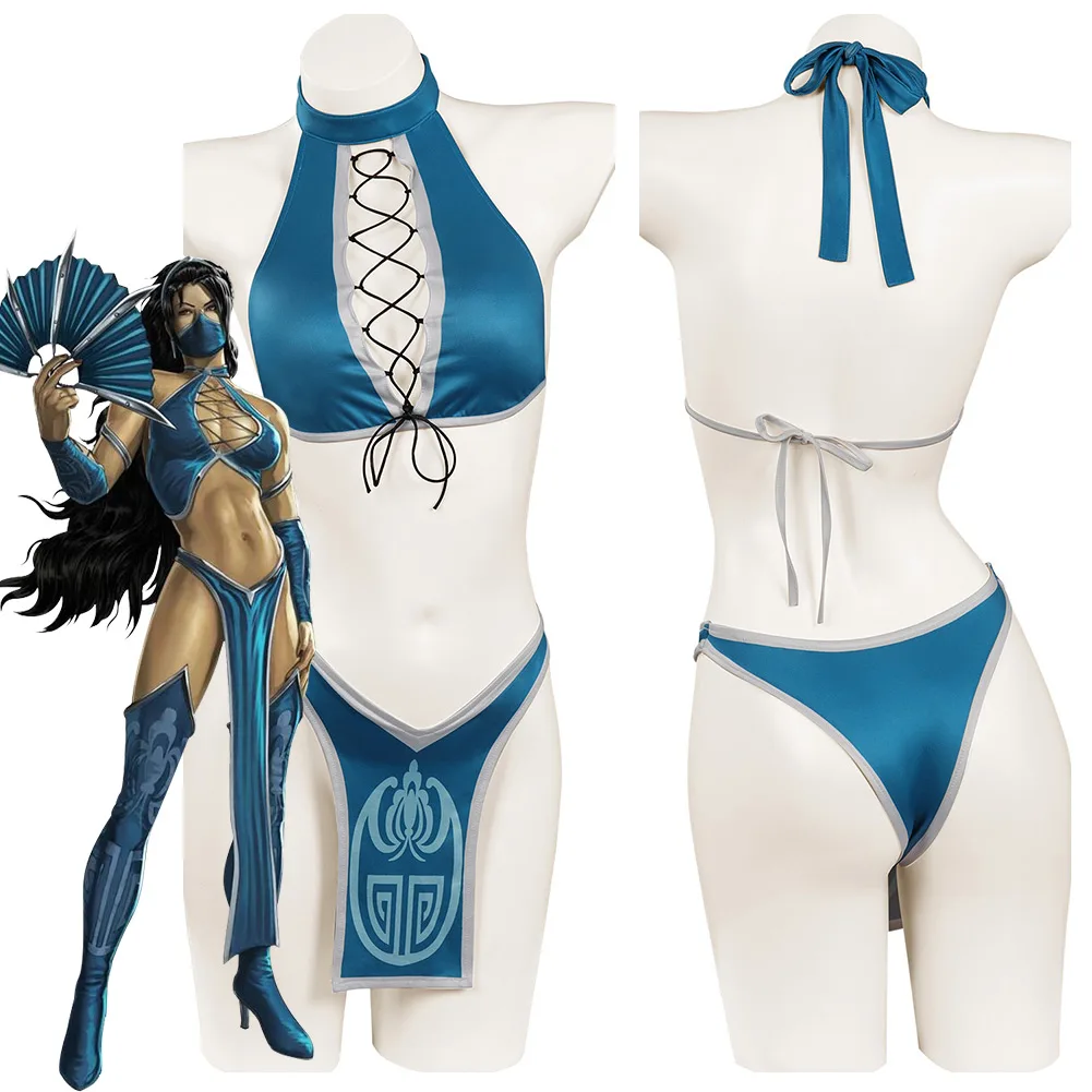 

Mortal Cos Kombat Kitada Bikini Swimsuit Cosplay Costume Sexy Swimwear Outfits Halloween Carnival Suit