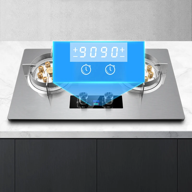 Gas Stove Household Timing Desktop Embedded Dual-Purpose Super-Large Firepower Intelligent Timing Flameout Protection Cooker