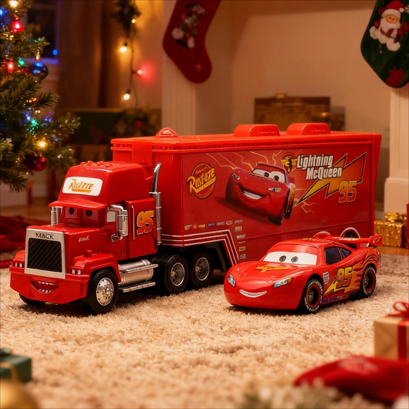 디즈니 픽사 자동차와 트럭 세트 라이트닝 맥퀸 디노코 홀러 맥 트럭 모델 트럭 레이싱카 소년을 위한 생일 선물