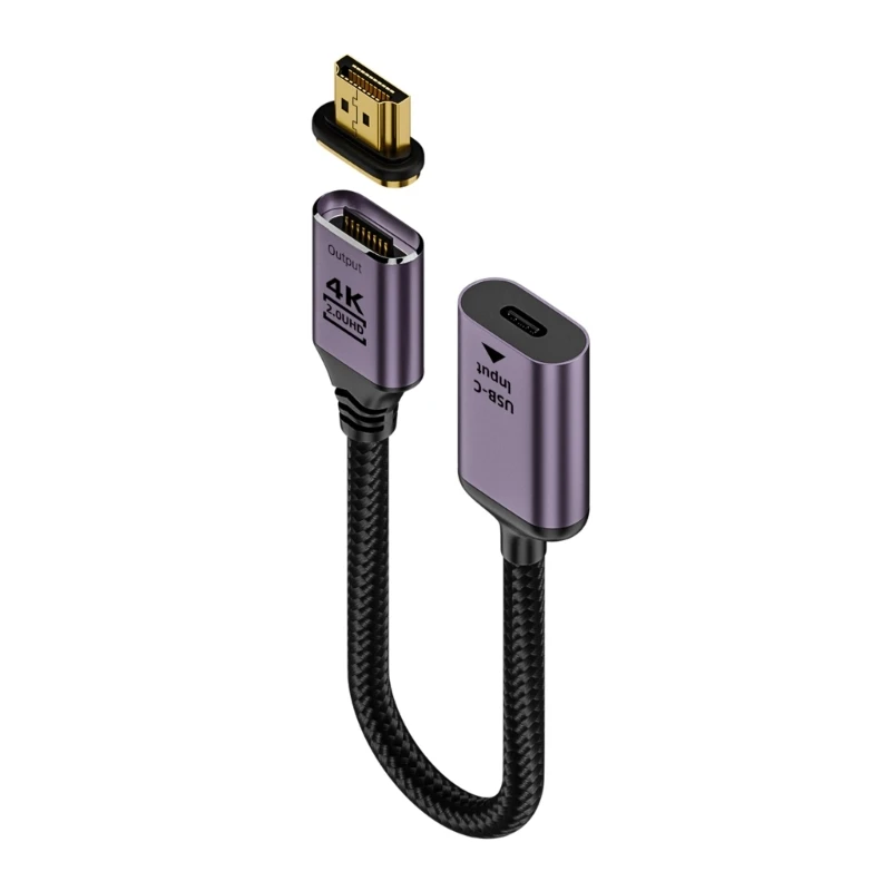 

Type to HDTV Cable Female to Male Short Adapter Cord Support 4K/60Hz UHD2.0 for TV Projectors Tablets Phones