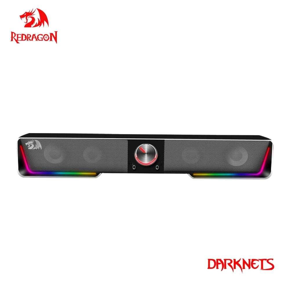 REDRAGON GS570 Darknets RGB 스피커 지원 Bluetooth 무선 aux 3.5 컴퓨터 PC 용 서라운드 컬럼 사운드 바 스피커