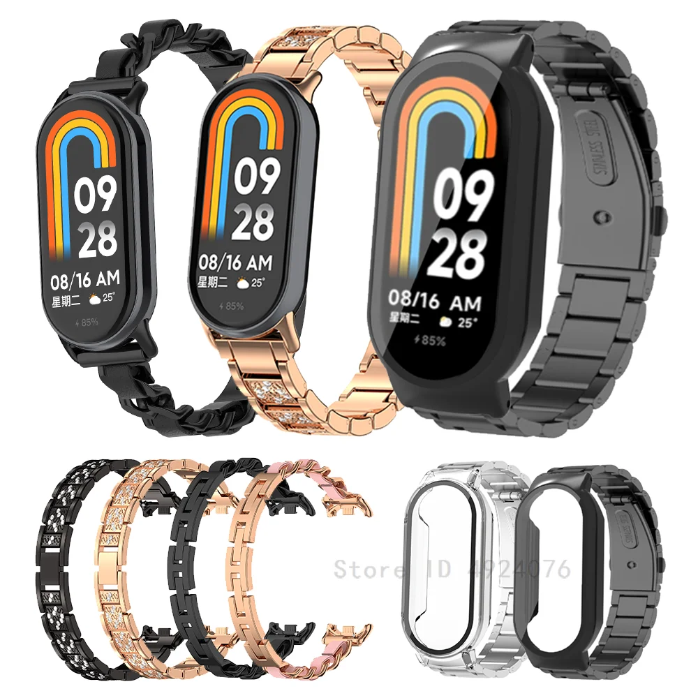 

Milan Strap For Xiaomi Mi band 8 Smart Watch Metal Magnetic Loop Strap For Mi band 8 Replacement Watchband Bracelet Accessories