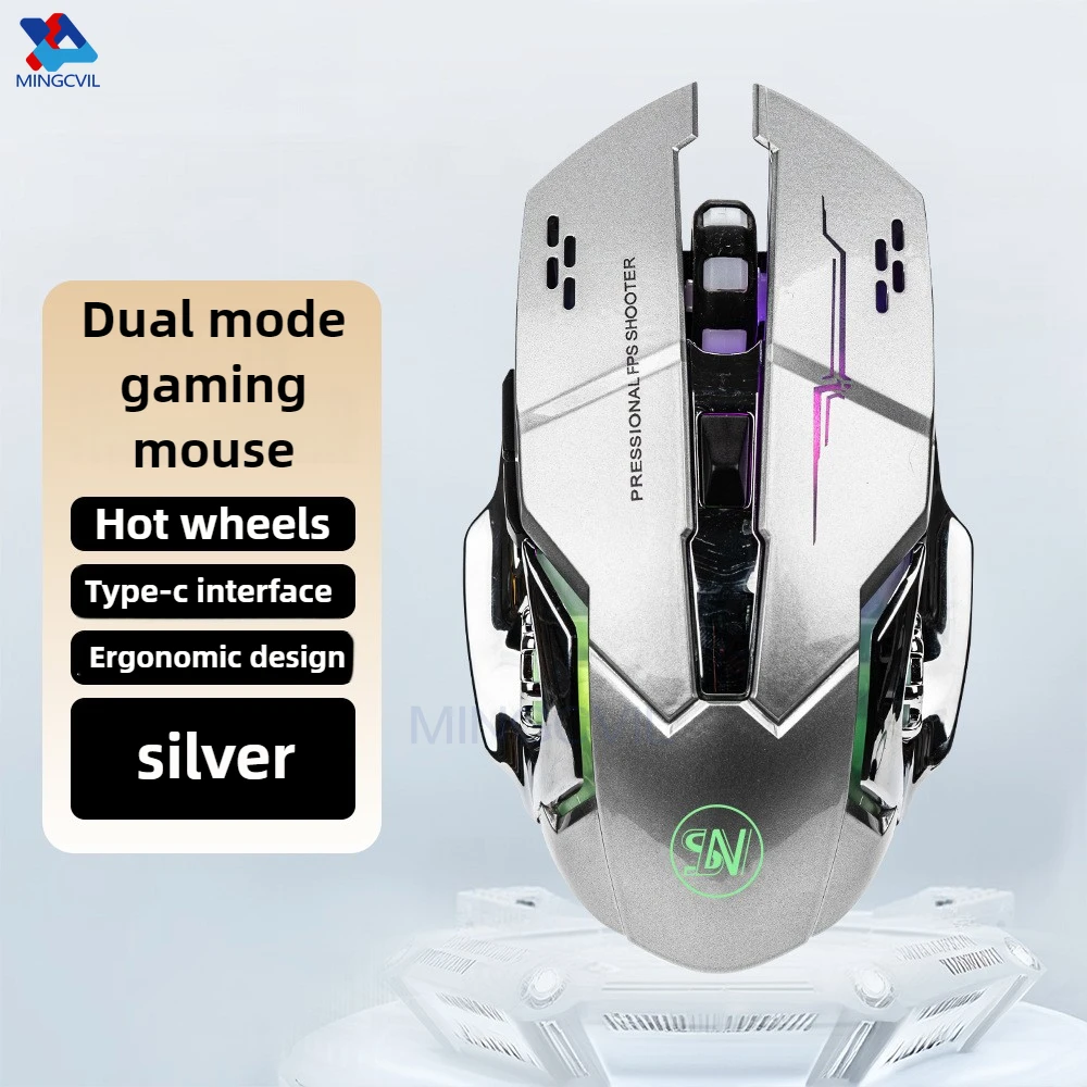 MINGCVIL Rechargeable Wireless Gaming Mouse Bluetooth USB Backlight