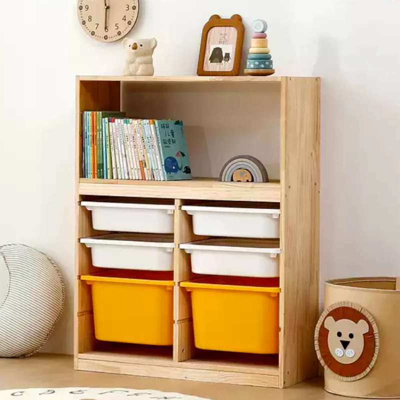 Children's Toy Cabinet Sets Storage Organizer Kids Baby Plastic Trunk Toys Child Save Bookstore Furniture Rack Closet Store
