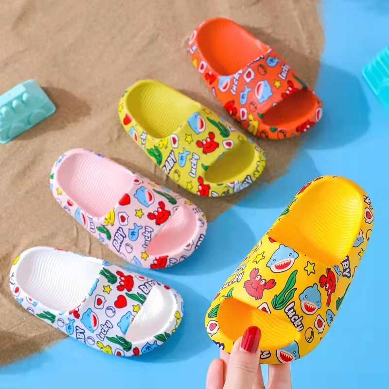 Cute Toddler Shoes Children's Slippers Soft Cartoon Slippers Bottom Non-slip Baby Slippers In Summer Bathroom Girls' Child Shoe