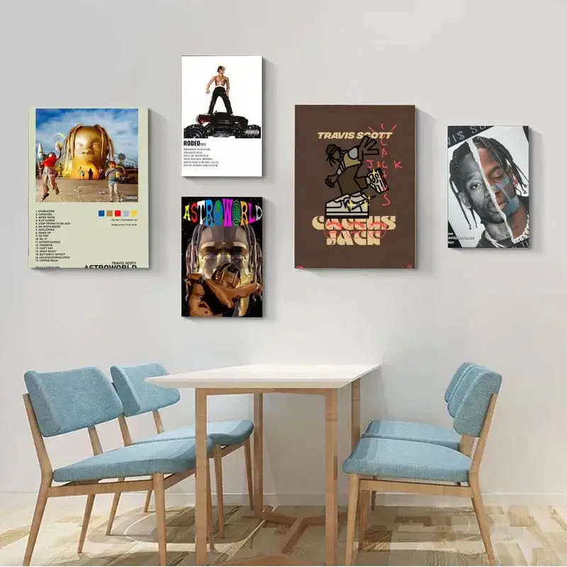 Pop Singer Travis Scott Album Poster Vintage Room Home Bar Cafe Decor Poster Adesivi Murali