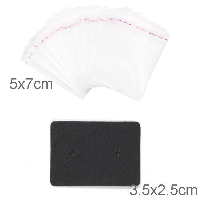 sets Kraft Paper Cards Jewelry Necklace Earring Display Holder with Self Adhesive OPP Bags Personal Business Retail Packaging