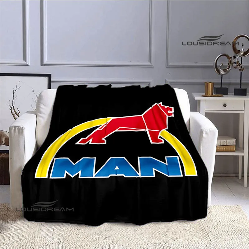 Man truck logo printed blanket Flannel Soft Comfort Blanket Home Travel Blanket blankets for beds Picnic blankets Birthday Gift 3