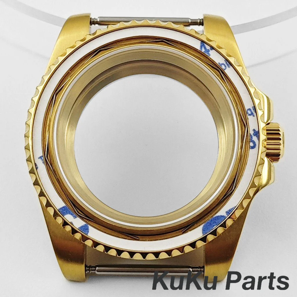 Gold 40MM Oyster Bracelet Sapphire Glass Waterproof Watch Case with 28.5mm Dial Compatibility