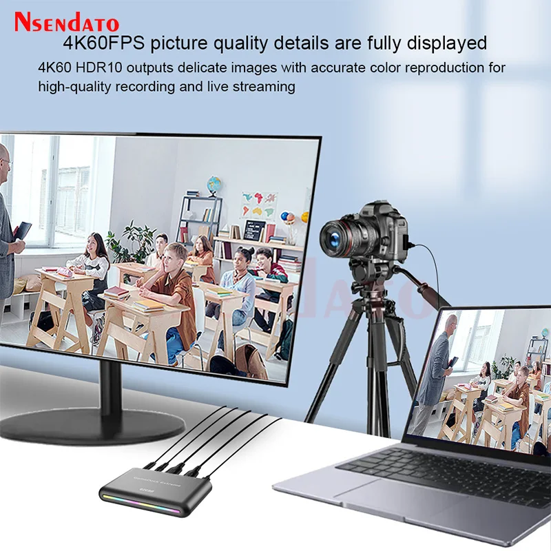 Ezcap360B 4K 60fps GameDock Extreme HDR VRR HDMI Video Audio Capture Card With Mic Support RGB Real Color For PC Live Streaming