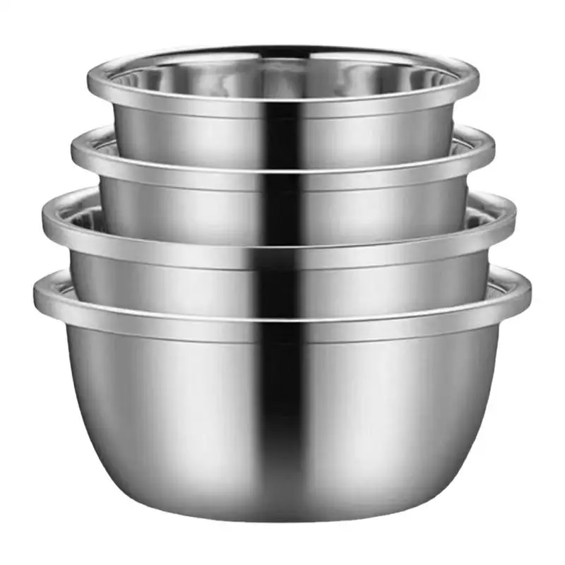 

Mixing Bowls Set Stainless Steel 4pcs Nesting Bowls Portable Seasoning Sauce Dish For Space Saving Storage Gadgets Kitchen Tools