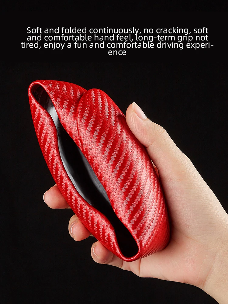 Steering Wheel Cover 38cm Carbon Fiber Sports Non Slip Summer