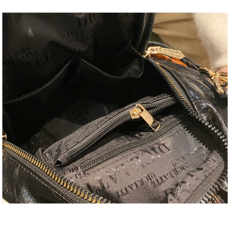 New Women\'s Backpack Real Leather Trendy Backpack for Women Shoulder Bag Fancy Frills Female Sac A Dos