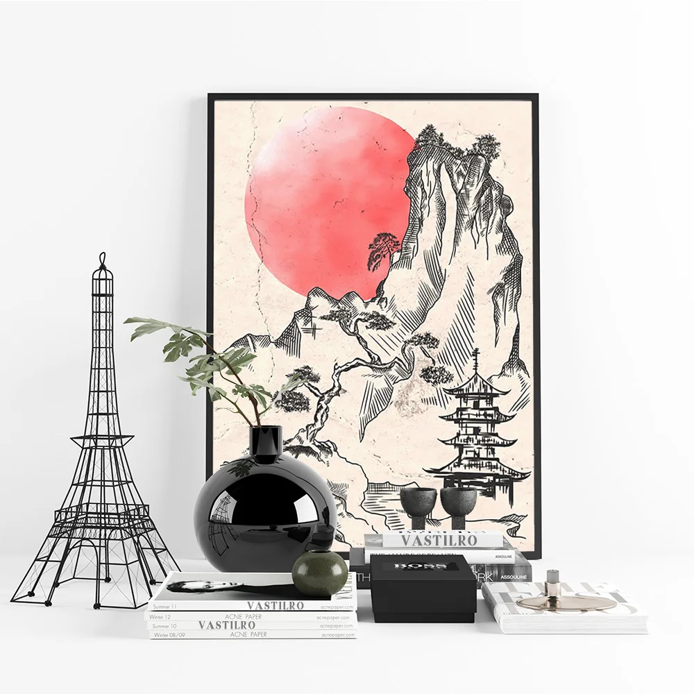 Chinese Landscape Ink Painting Mountains Graphic by 1xMerch