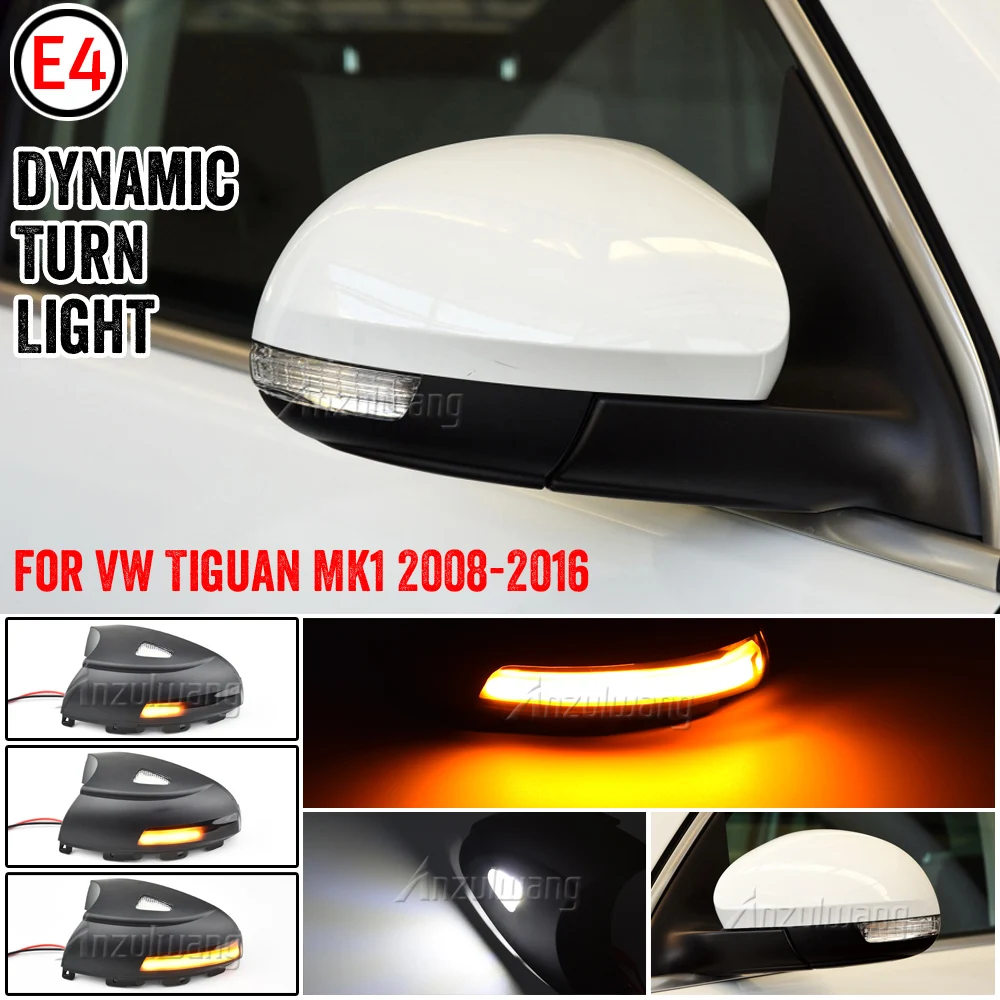 

2Pieces LED Side Mirror Turn Signal Light For VW Tiguan MK1 2008-2016 Rearview Mirror Indicator Dynamic Blinker Repeater Lamp