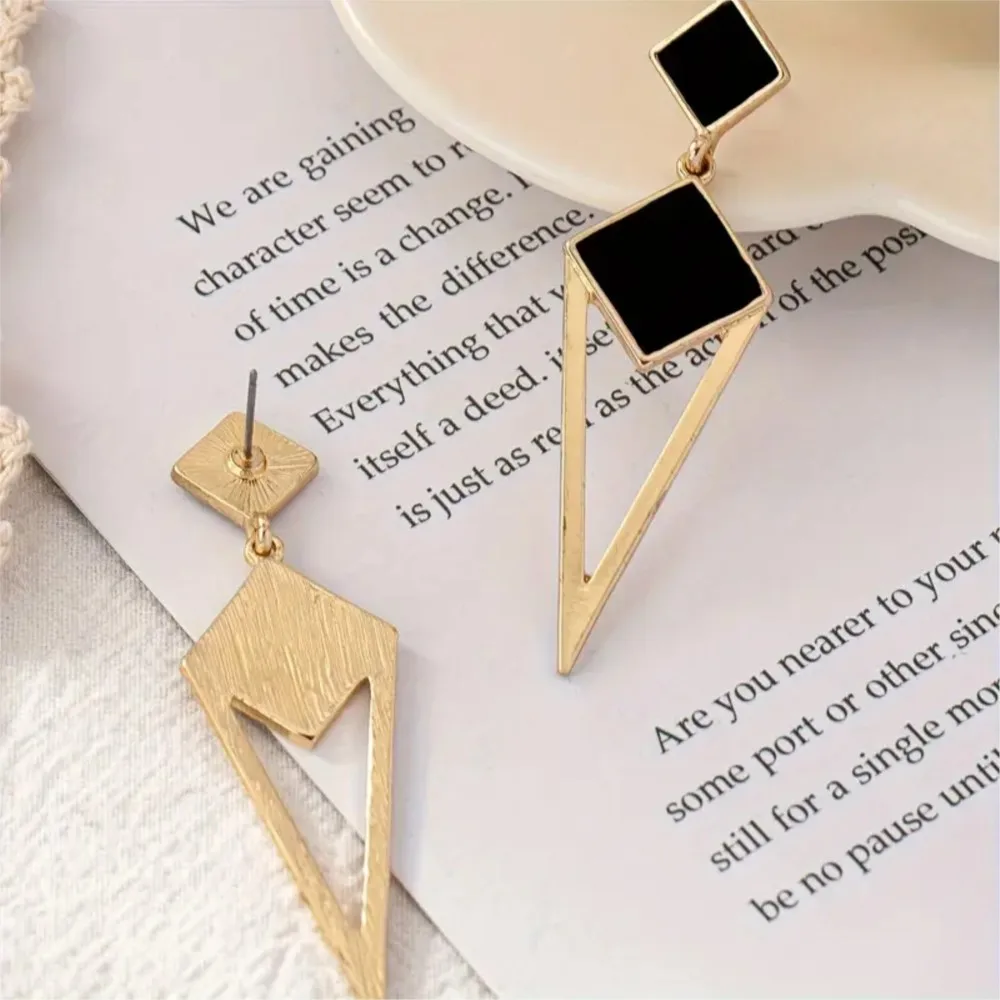 Versatile Geometric Cutout Stud Earrings for Women Minimalist Triangle Earring Statement Party Jewelry Accessories