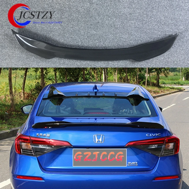 

carbon fiber Rear Trunk Lid Lip Spoiler Wings Ducktail For Honda Civic 11th Gen Sedan Car Tuning Accessories Body Kit