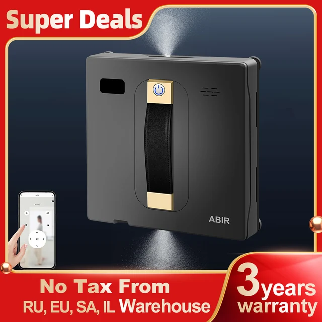 หุ่นยนต์ทำความสะอาดกระจก ABIR WD8, ฉีดน้ำคู่, หน่วยความจำอัจฉริยะ, แรงดูดสูง, เซ็นเซอร์เลเซอร์, หุ่นยนต์ทำความสะอาดกระจกผนังบ้าน 1