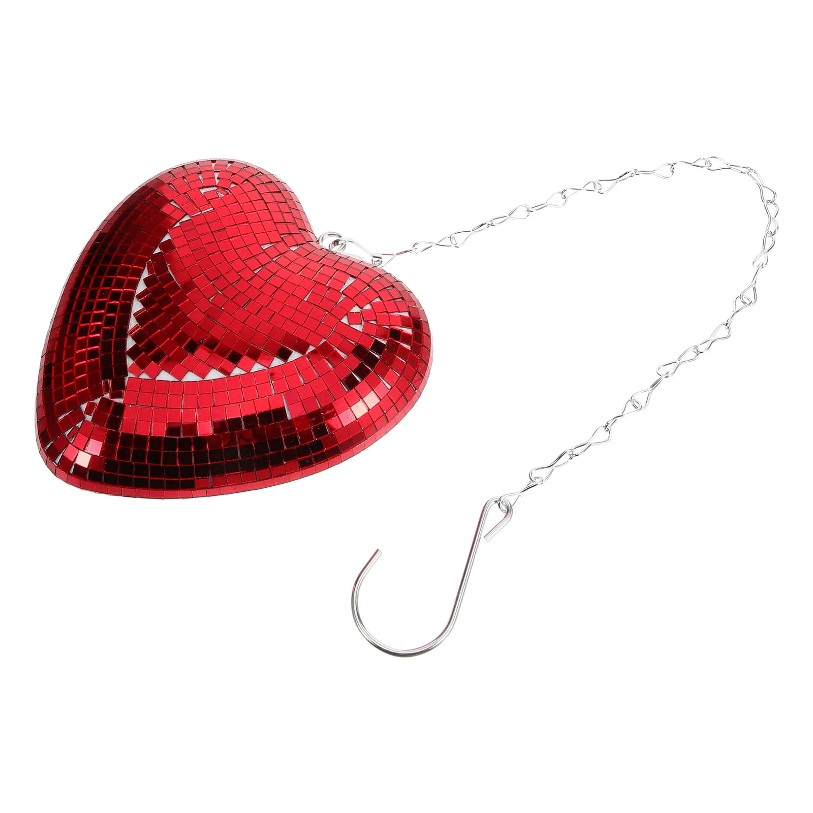 

Disco Ball Heart Shaped Reflective Hanging Retro Lights Valentines Day Table Desk Room Home Bar Ktv Red