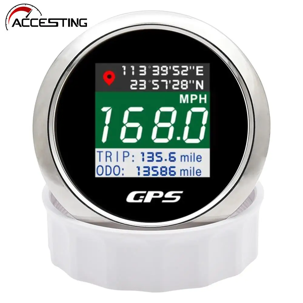 52mm85mmDigitalGPSSpeedometerWithAdjustableMphKnotKmhGPS