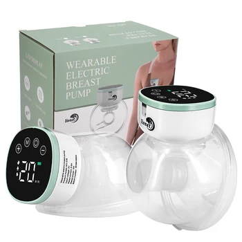 Rechargeable Portable Electric Breast Pump Integrated with Silicone Breast Pump, Wireless Wearable Hands-free Breast Pump