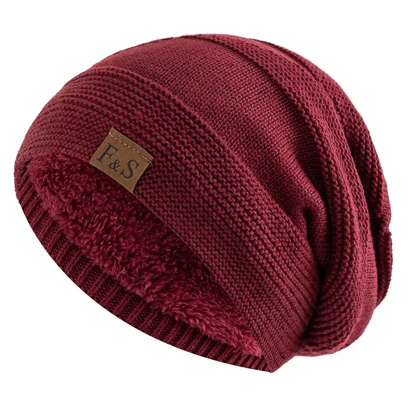 Wind-Proof Knitted Hat with Velvet Ear-Flaps