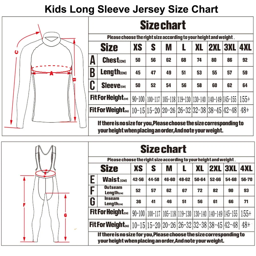 Description Picture 2 of item2025 Kids UAE Team Cycling Jersey Autumn Winter Set Boys Girls Cycling Clothing Children Road Bike Thermal Jacket Pants Suit MTB