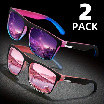 2 pezzi occhiali da sole polarizzati multicolori sfumati quadrati occhiali da sole antiriflesso per feste estive vacanze viaggi guida pesca 1