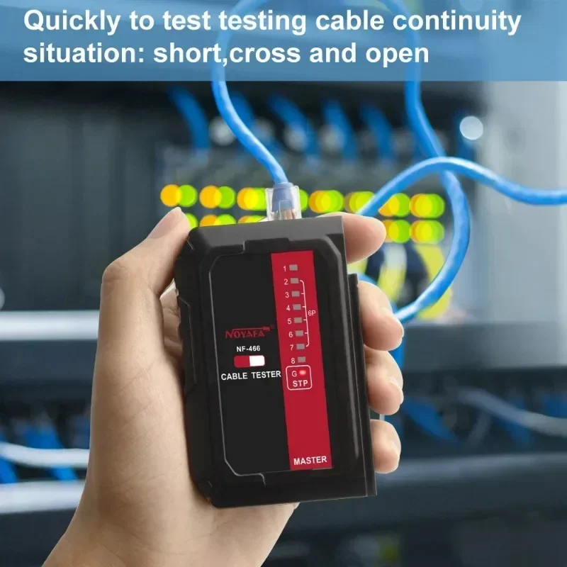 ZHOUCE NF-466 Network Cable Tester POE Wire Checker Launcher & Receiver UTP STP Cable Continuity Tester RJ45/RJ11/R]12/CAT5/6/7