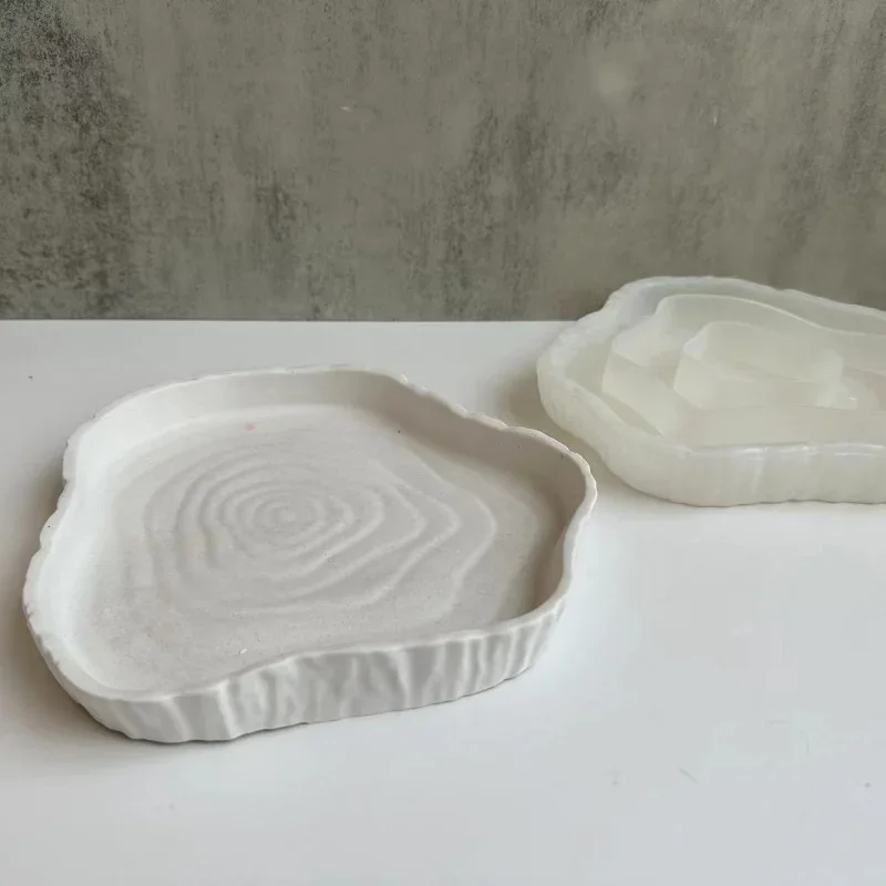 SiliconeMoldforTreeStumpTrayIrregularStorageTrayGypsumMold