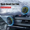 Car Fan Dual Head 12V/24V Dash Cooling Fan 2 Speeds Adjustable For Driver Passenger Auto Cooler Air Fan Car Accessories 1