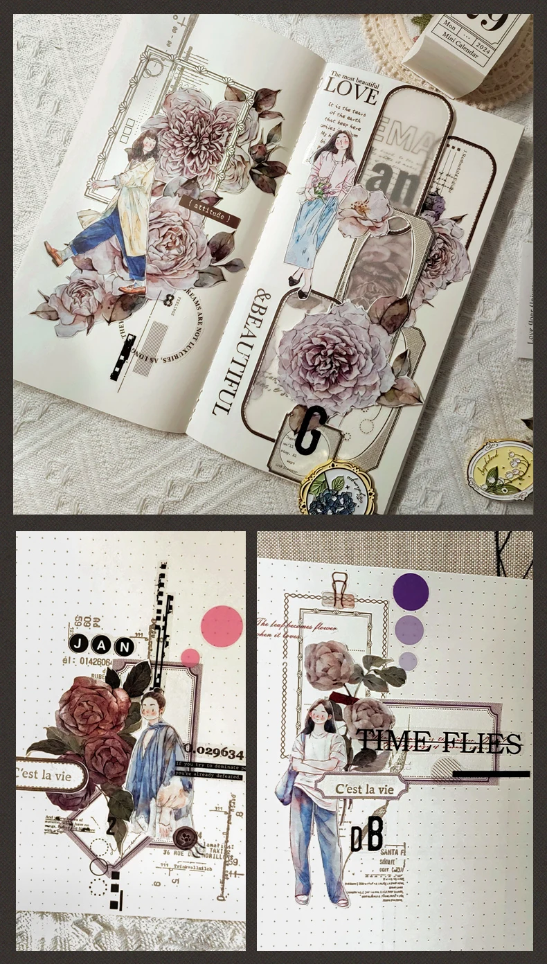 Yoofun 30 Blatt Bordüre-Set, Vintage-Rahmen, Dekormaterial, Papier, Notizblock, kreatives DIY, Junk-Journal, Scrapbooking, DIY-Notizblöcke – Detail 13