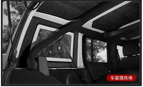 Sound Heat Insulation Pad For Jeep Wrangler JK 12-17 JL 18-21 2/4 Doors Hardtop Rear Window Ceiling Roof Heat Insulation Cottons