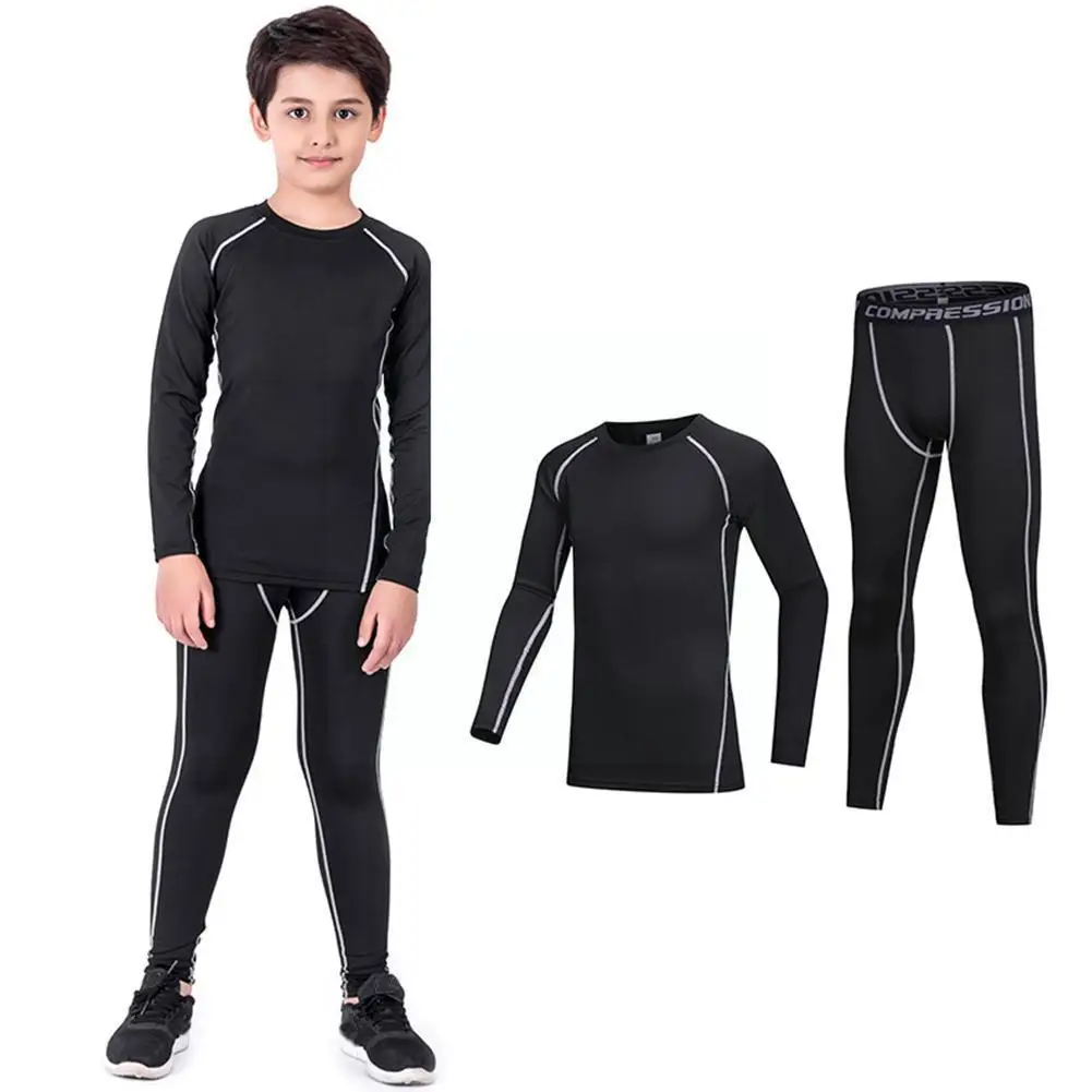 Kids' Sportswear Thermal Underwear Baby Quick Drying Clothing Boy Basketball Soccer Clothes Boy Compression Sportswear Thermal Underwear Set Kids Sports Suit