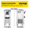 VEVOR 40L/H Soft Ice Cream Maker Commercial Mobile Tricolor Flavors Sorbet Sweet Cones Benchtop Gelato  Vending Freezing Machine 6
