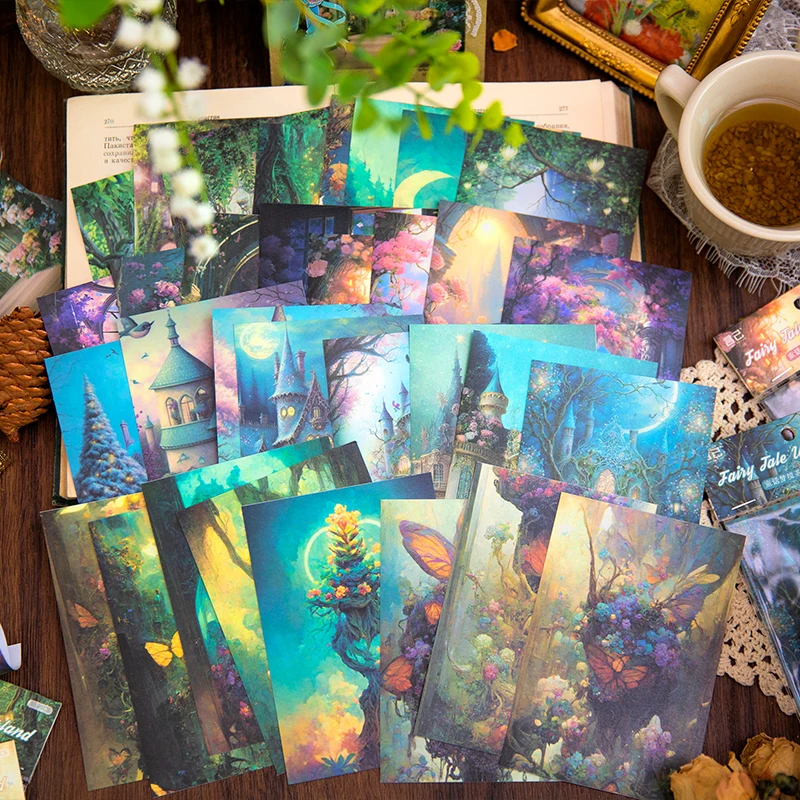 

Fairy Tale Wonderland Series Washi Stickers Hand Account Art Laptop Collage Material Handmade Scrapbooking Aesthetic For School