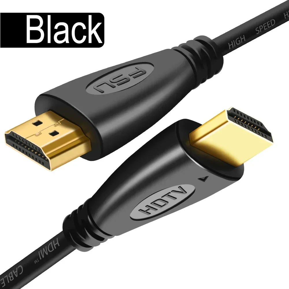 Premium Gold-Plated HDMI-Compatible 4K Video Cable for HDTVs, Available in Various Lengths