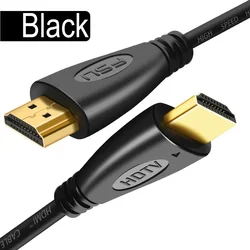 Premium Gold-Plated HDMI-Compatible 4K Video Cable for HDTVs, Available in Various Lengths (Black)