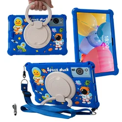 Cartoon Tablet Cover with Kids Silicone Rotating Stand for Teclast P30 (Blue)