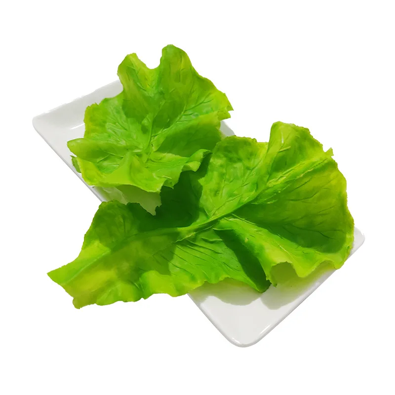 Food Model 1Pcs Simulation Lettuce Leaves PVC Artificial Green Vegetable Model Fake Food For DIY Festival Home Party Kitchen Decor Kids Toy