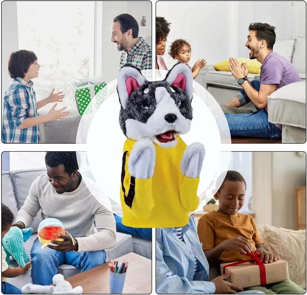 Kids Husky Kung Fu Gloves Toy Fighting Dog Boxing Hand Puppet Hand Finger Plush Doll Battle Party Social Strategy Tables Game 5