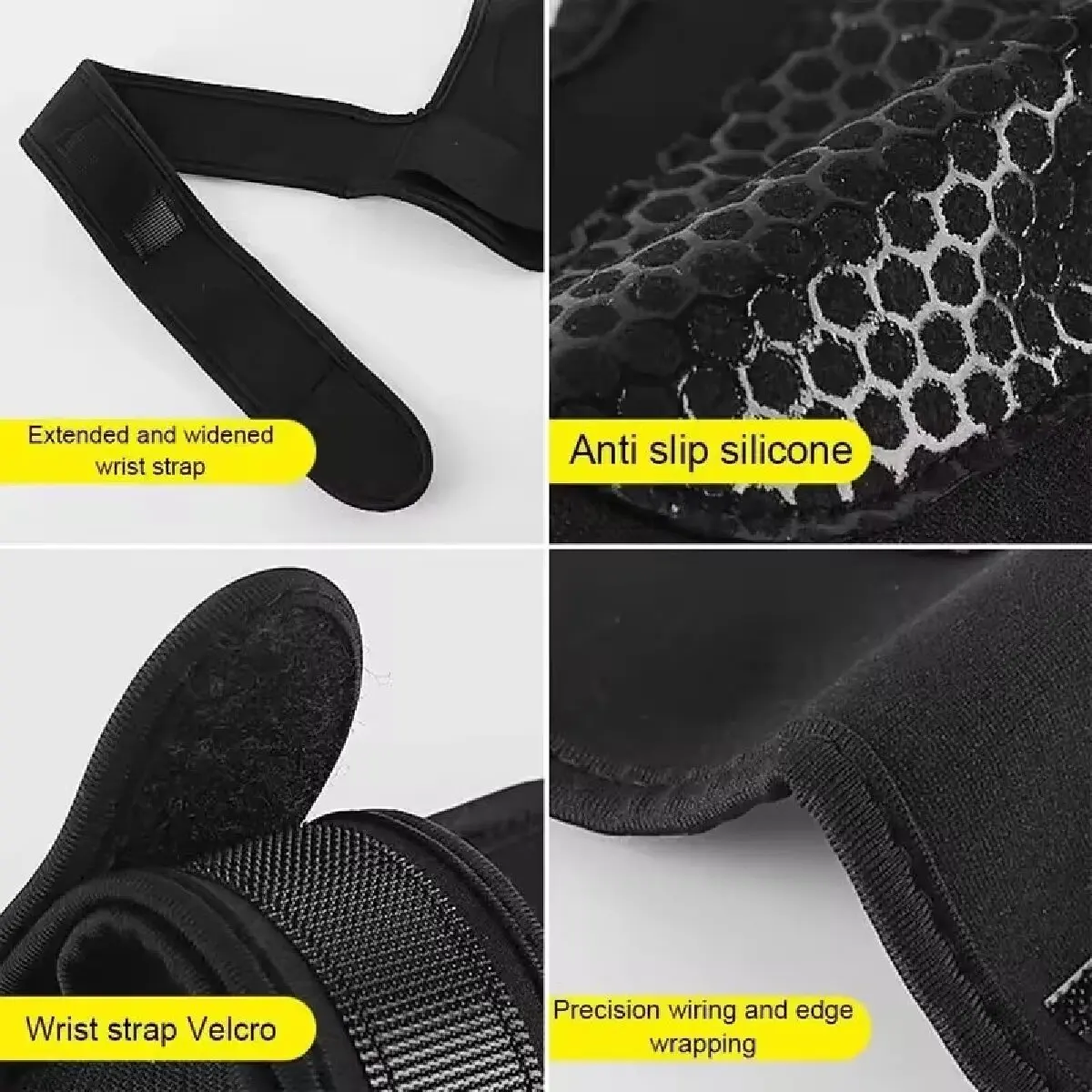 Half Finger Weight Training Gloves for Men Women Fitness Sports Wrist Palm Protector Gloves Anti-slip Gym Cycling Gloves Black 5
