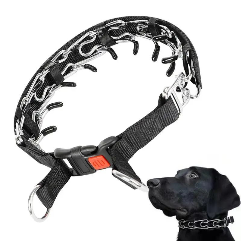 

No Pull Cover Dog Prong Collar Dog Training Pinch Collar with Adhesive Strips and Quick Release Buckle Pets Accessories
