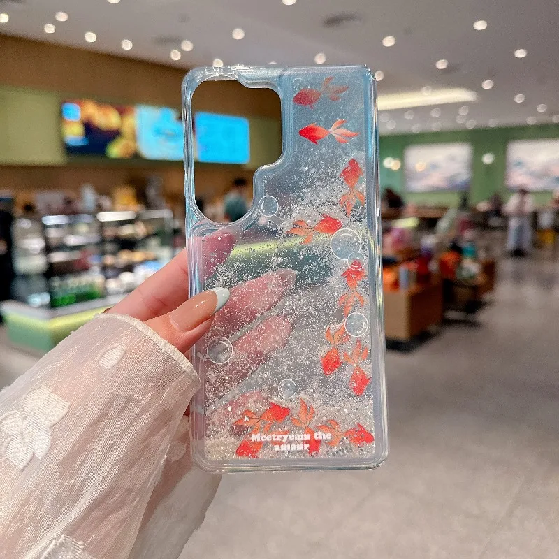 3D Goldfish Bling Liquid Quicksand Shockproof Phone Case