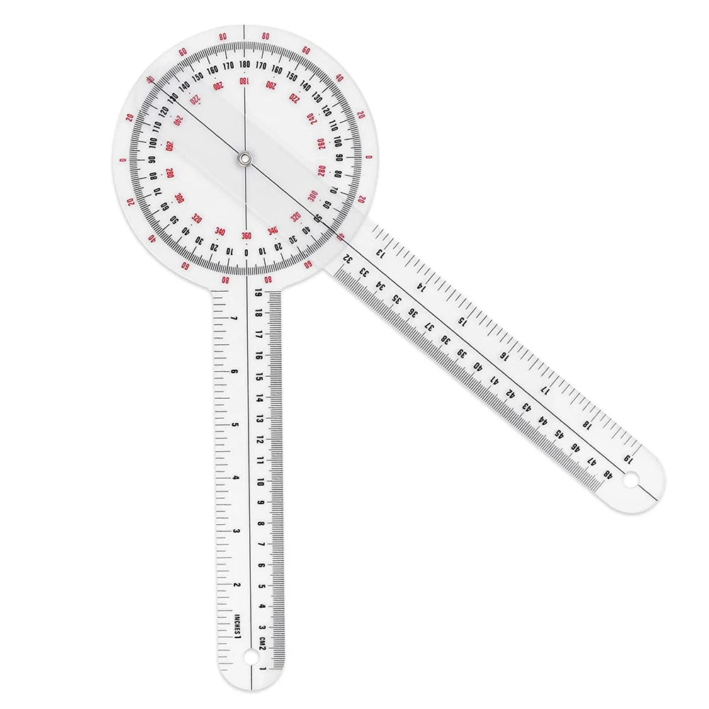Digital Angle Protractor Angle Measuring Tool Angle Protractor 12 Inch Goniometer Transparent Orthopedic Angle Ruler 360 Degree Spinal Goniometer