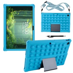 Child - Friendly Silicone Tablet Case with Shoulder Strap - Durable & Safe Protection for Xiaoxin Pad Studio (Sky Blue - SP - Pen)